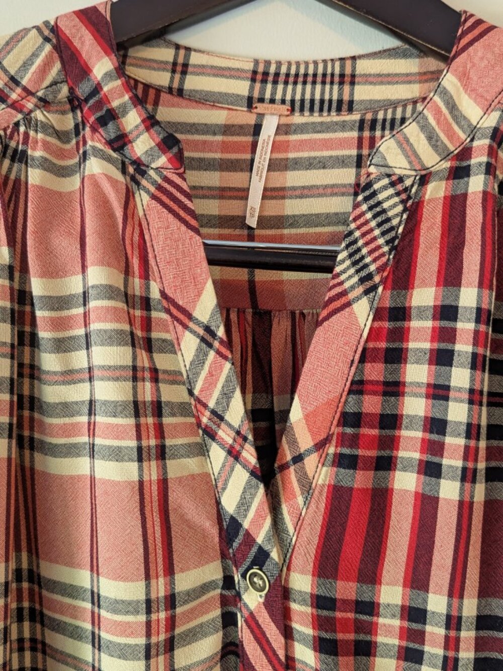 Free People Loralei Plaid Dress-Tunic Size XS - Picture 2 of 10